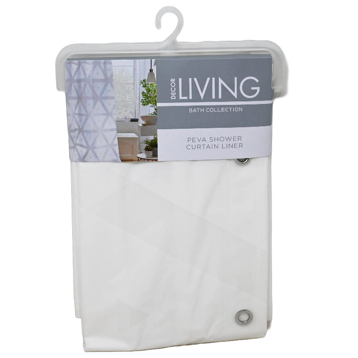 70" X 72" WHITE PEVA SHOWER CURTAIN C/P 12