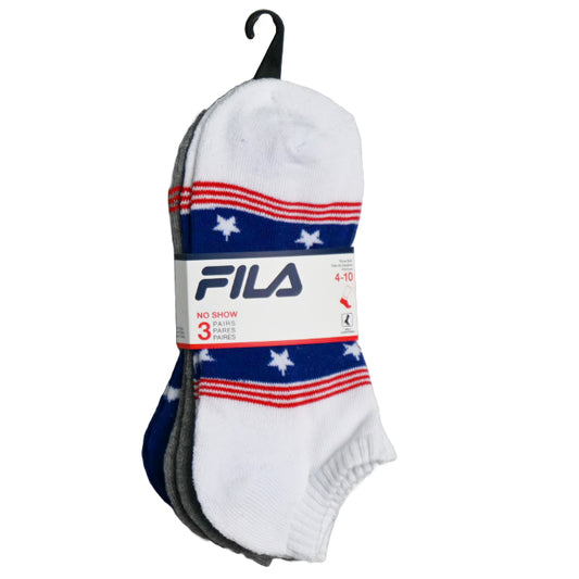 3pk FILA STARS ANS STRIPES HC NS SOCKS SIZE 9-11 C/P 60