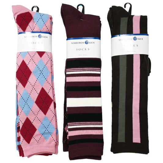 *NO USA* Ladies 9-11 3pk Asst Nordstrom Knee High Socks (PRE-PRICE $6.97) C/P 24