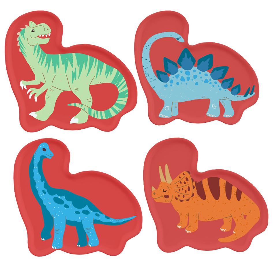 4pk 9.9" Kids Dino Plate - Red Dino C/P 2