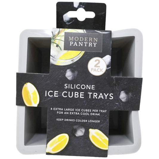2pk Gry 4 Square Sil Ice Cube Trays C/P 24