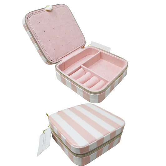 5x5 Lt Pnk Stripe Jewelry Organizer C/P 96 LESA MICHELE Jewelry Box