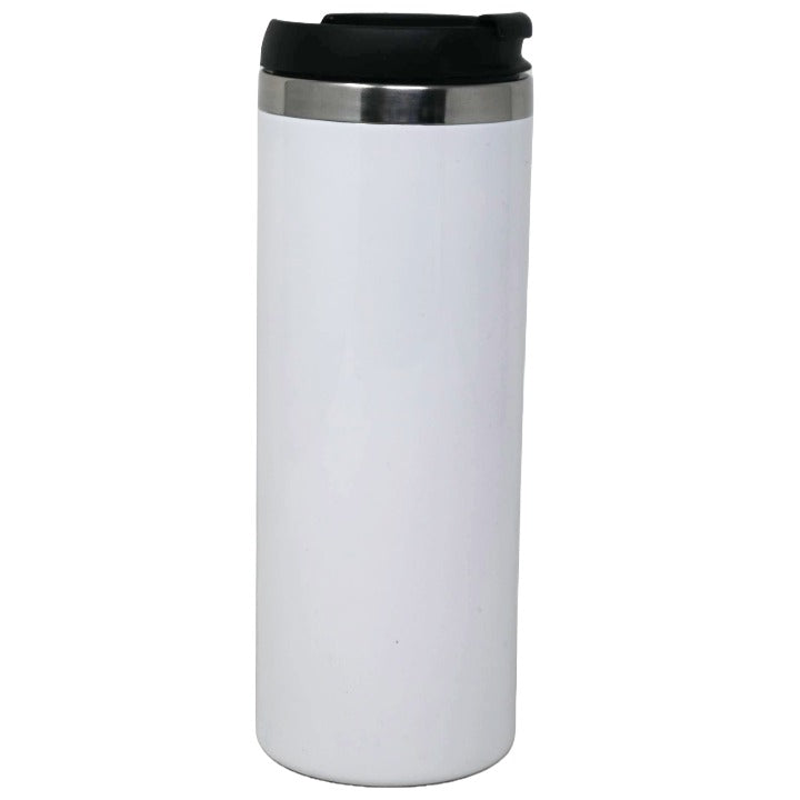 12oz White Stainless Steel Double Wall Tumbler w/Lid (No Label or UPC) C/P 50