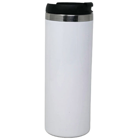 12oz White Stainless Steel Double Wall Tumbler w/Lid (No Label or UPC) C/P 50