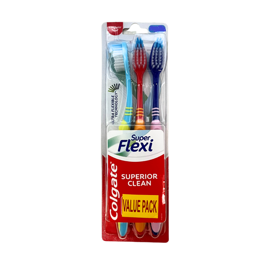 3pk COLGATE SUPER FLEXI SOFT TOOTHBRUSH C/P 60