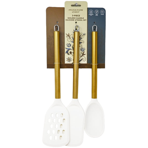 3pc Crm Gld Turner Spoon Turner Set C/P 12 Phantom Chef