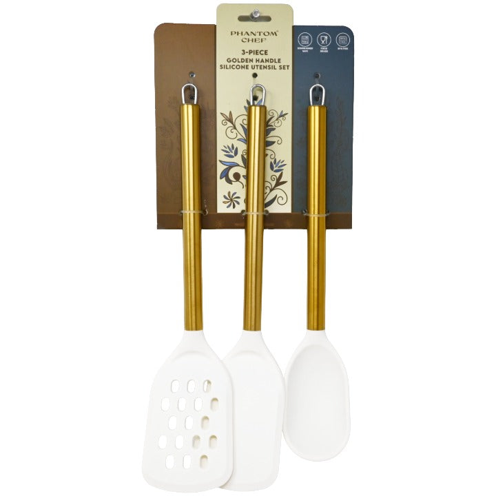 3pc Crm Gld Turner Spoon Turner Set C/P 12 Phantom Chef