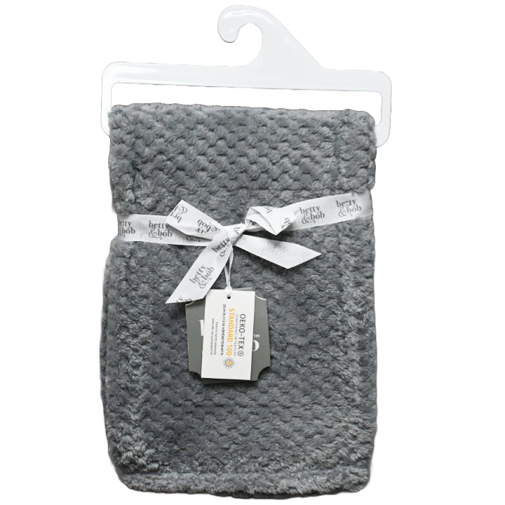 30"x40" LT. GREY FLANNEL POPCORN BLANKET C/P 24