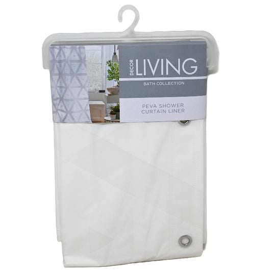 70" X 72" WHITE PEVA SHOWER CURTAIN C/P 12