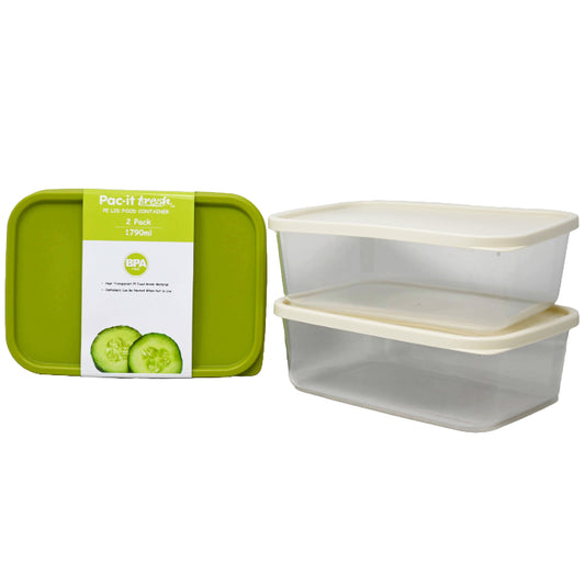 2pc 1790ml FOOD STORAGE CONTAINER SET PAC-IT FRESH C/P 48