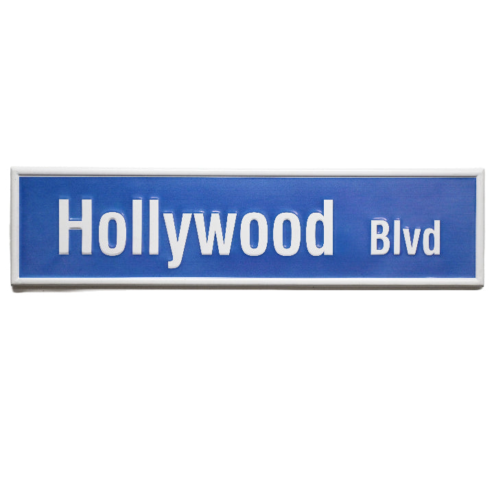 32"x8" EMBSSD HOLLYWOOD BLVD METAL WALL SIGN C/P 8