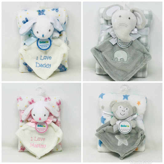 BABY BLANKET WITH TOY, 4 ASST STYLE C/P 12