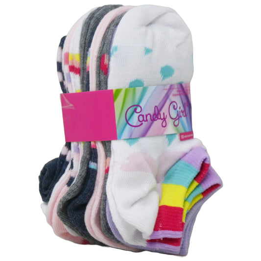 10pk CG RAINBOW NS SOCKS W/BONUS SIZE 4-6 C/P 60