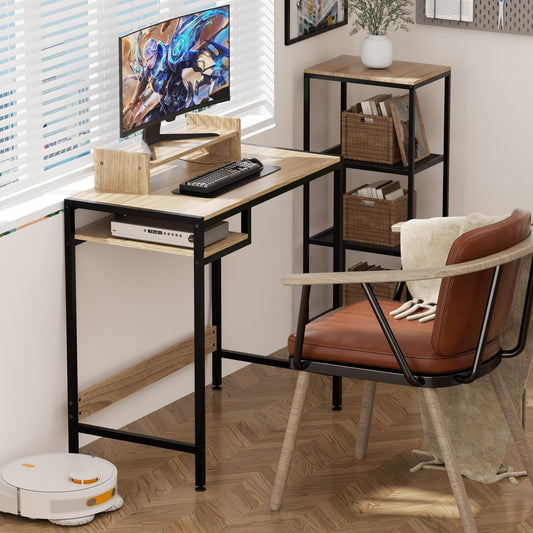 Walnut Desk MDF Metal Legs 31.5"x16.5"x29" (No UPC, FNSKU Only) C/P 1