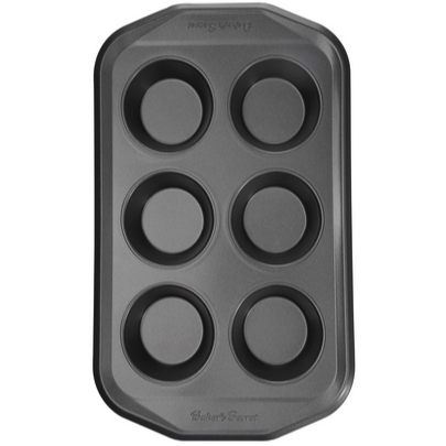 Baker's Secret 6 Cup 12.5in Muffin Pan, Signature Collection C/P 12