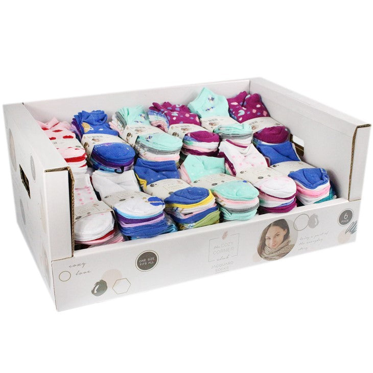 6pk WOMEN JACQUARD SOCKS C/P 192