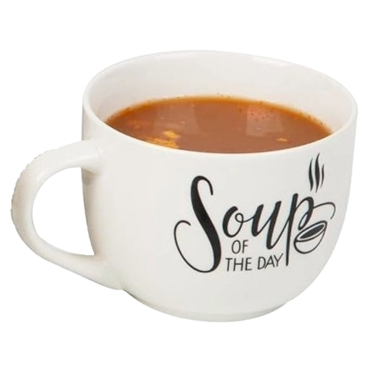 16oz "SOUP OF THE DAY" CERAMIC SOUP MUG W/VENTED LID AND DAY DOT C/P 36