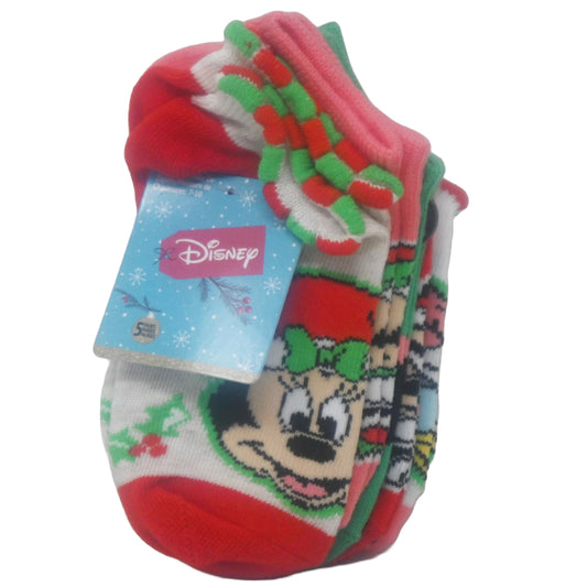 5pk MINNIE MOUSE MERRY SEASON NS SOCKS SZIE 4-6 C/P 60