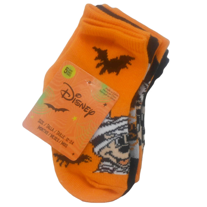 5pk 12-24m MICKEY MOUSE BOO QYR SOCKS C/P 60