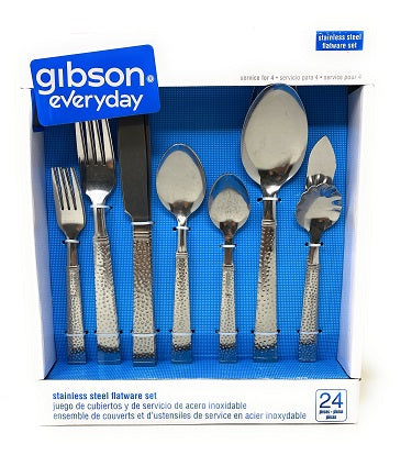 24pc GV PRATO SILVER S.S. FLATWARE SET C/P 6