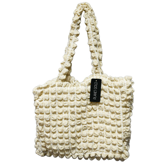 BROWN QUILTED CARRY ALLl HANDBAG W/TOP ZIPPER C/P 12