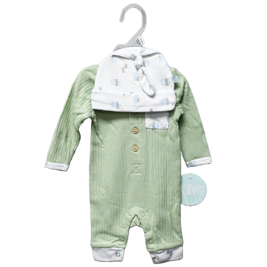 BOYS OLIVE COVERALL HAT WITH GEO SHAPES C/P 48