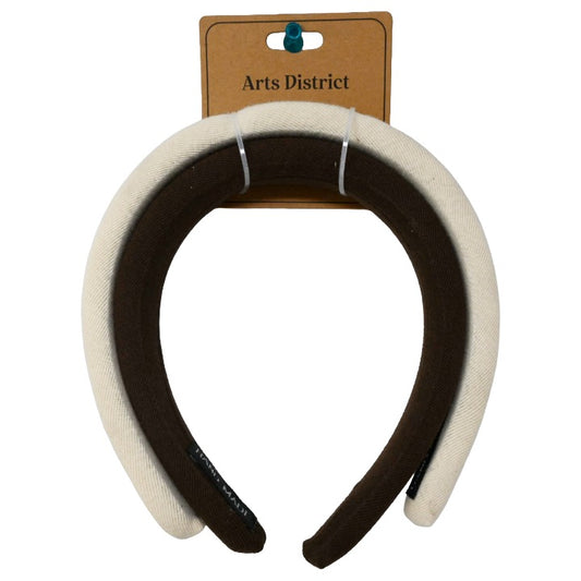 2pk Headband Set Thick Knit Light Tan and Brown C/P 100