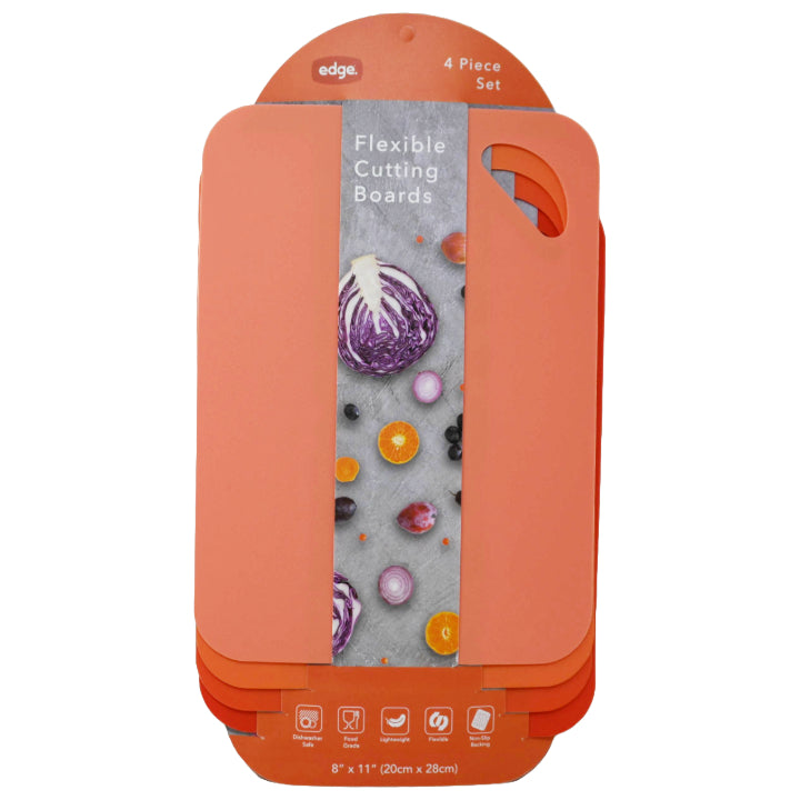 Edge 4pc 8"x11" Flexible Cutting Board Set Mint C/P 24