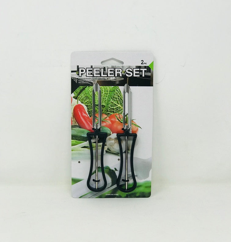 2pc Peeler Set with Black Handle C/P 72