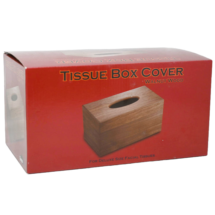 LARGE WALNUT TISSUE BOX C/P 6