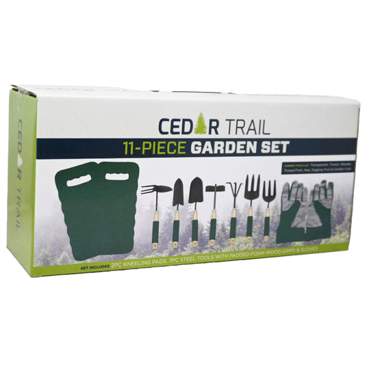 11pc Garden Tool Set Green CEDAR TRAIL C/P 10