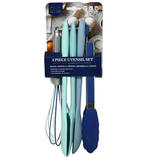 5pc Blue Silicone utensil set C/P 48