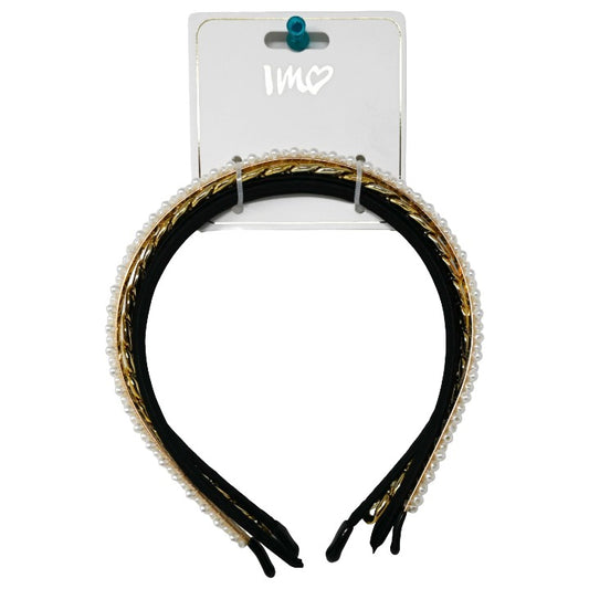3pk Headband Set Small Pearl and Metal Jewels C/P 250