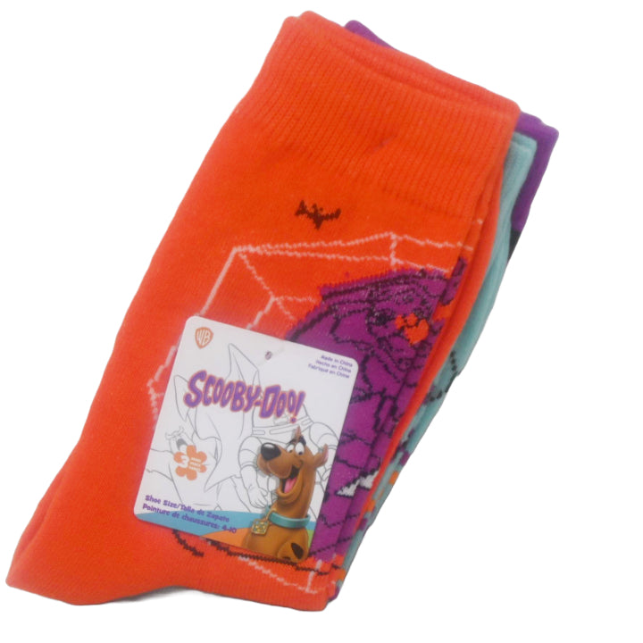 3pk WOMEN SCCOBY DOO HALLOWEEN CREW SOCKS SIZE 9-11 C/P 60