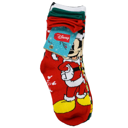 5pk MICKEY MOUSE MERRY MERRY CREW SOCKS SIZE 6-8 C/P 60