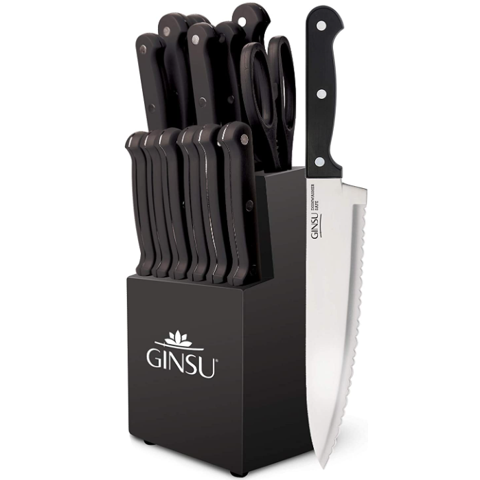 GINSU Kiso 14pc Black Knife Set in a Black Block C/P 1