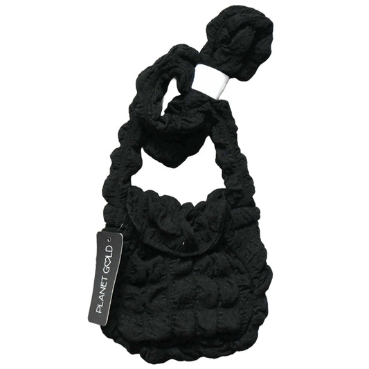 BLACK QUILTED CROSS BODY HANDBAG W/TOP ZIPPER C/P 12