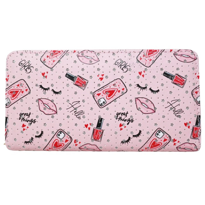 Pnk Sprkl Makeup Zip Wallet C/P 50 Blush Crush