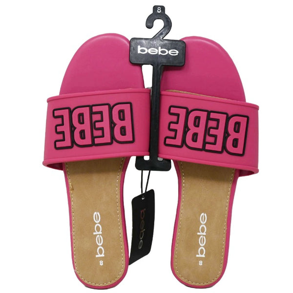 WOMEN FUCHSIA FASHION SANDAL wRUBBER BEBE LOGO 6-ASST SIZE C/P 12