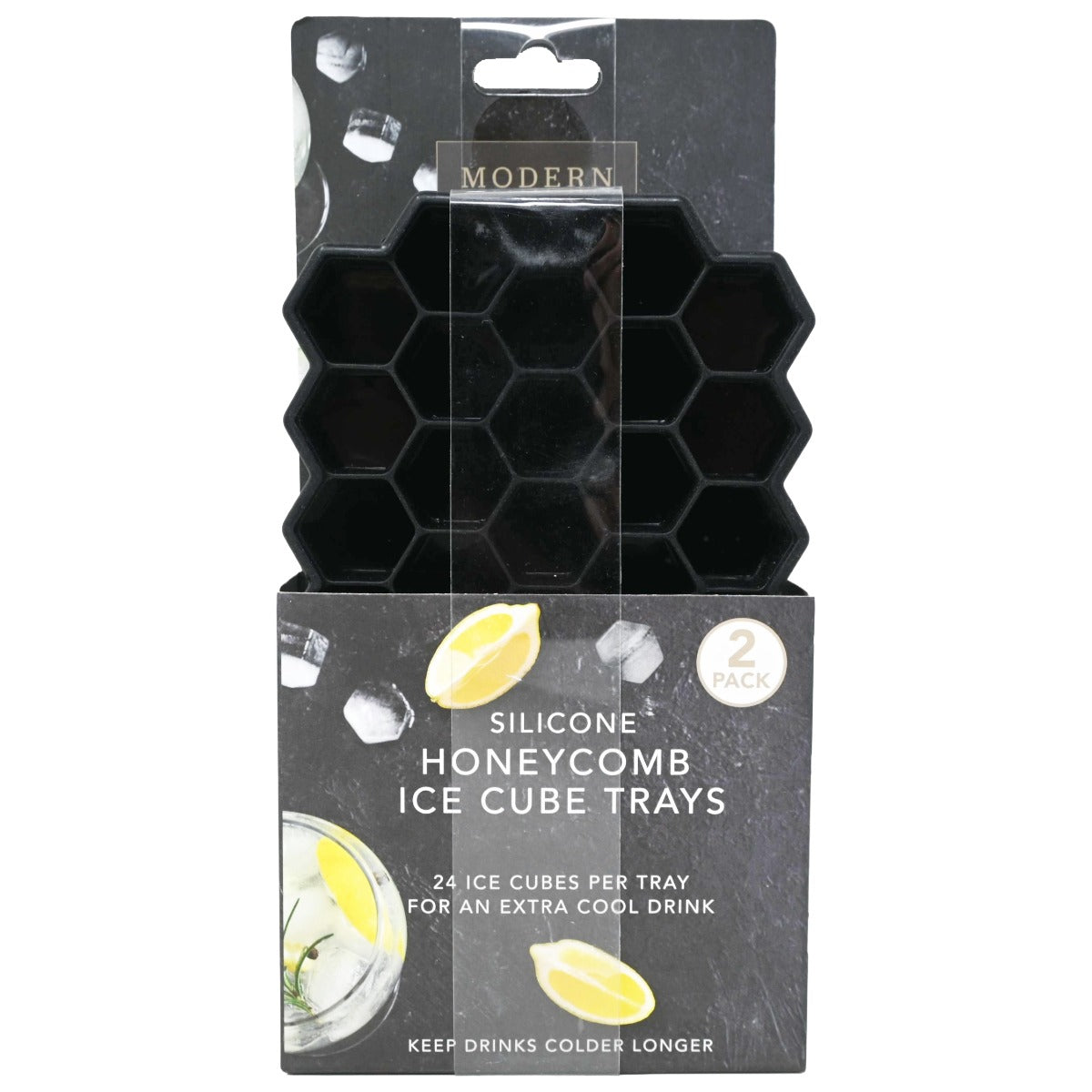 2pk Blk Oct Sil Ice Cube Trays C/P 24