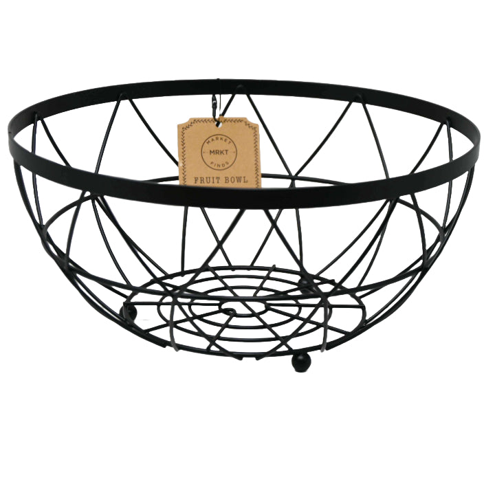 Matte Black Geo Pattern Fruit Bowl C/P 24
