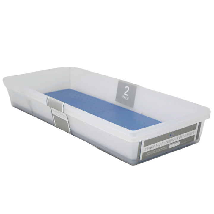 2pk Blue Drawer Organizer with Grey TPR 16x6.7x1.97" C/P 12