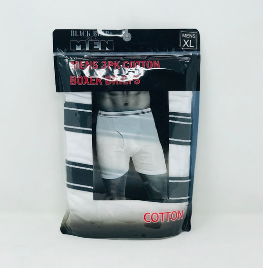 MENS 3PK XL-KNIT BOXER WHITE BRIEFS C/P 24