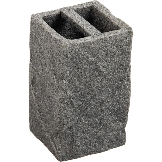 RESIN GREY CONCRETE LOOK TOOTHBRUSH HOLDER C/P 24