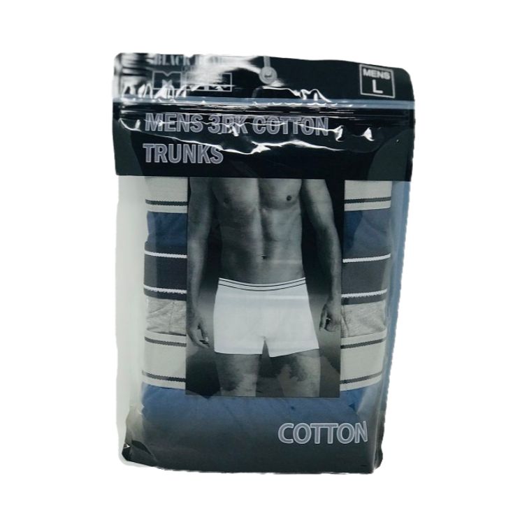 MENS 3PK LG-KNIT COLOR TRUNKS C/P 24