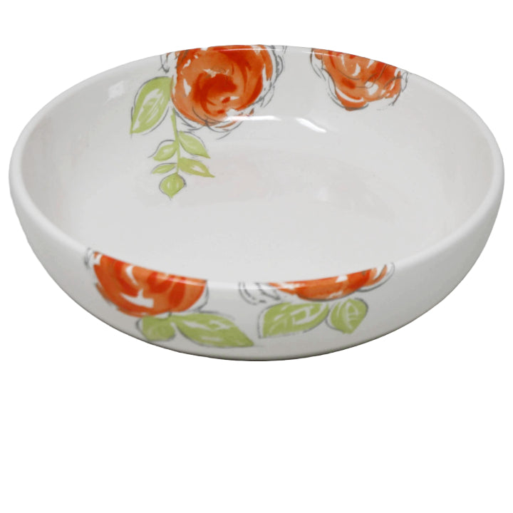 8ct ORANGE FLOWER BOWL SET C/P 8