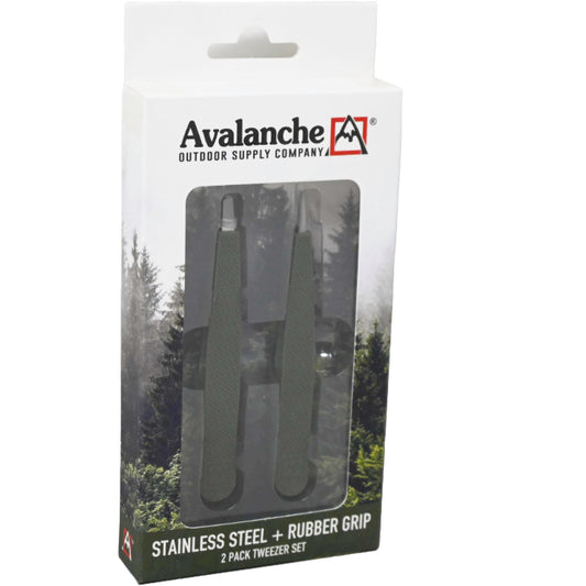 2pk AVALANCHE TWEEZER SET W/RUBBER C/P 144