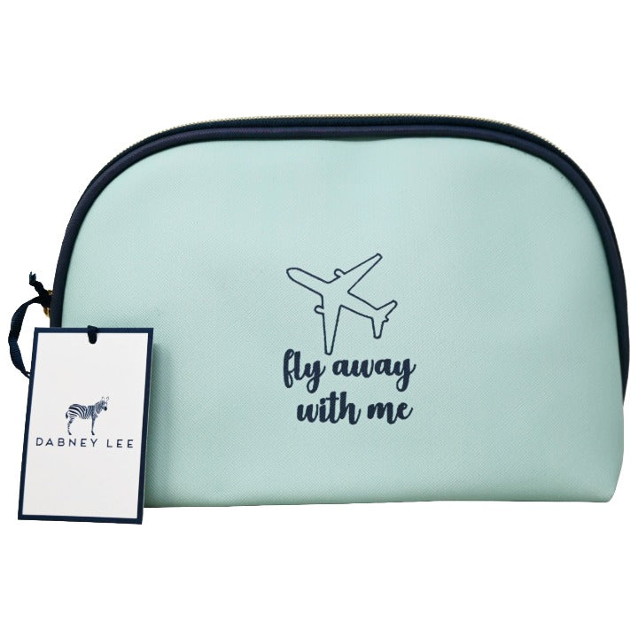 *OUTSIDE CA* BLUE DOME COSMETIC BAG W/FLY AWAY WITH ME PRINT DABNEY LEE C/P 40