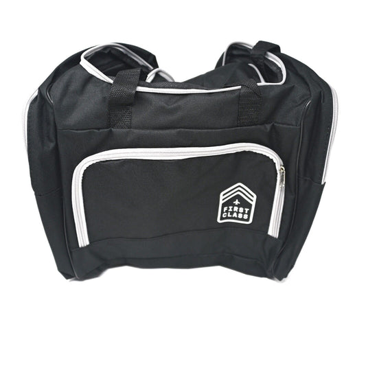 3pc BLACK DUFFLE BAG W/TOILETRY SET C/P 10