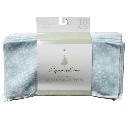 10pk BLUE/SNOWFLAKE MICROFIBER CLEANING CLOTH C/P 48
